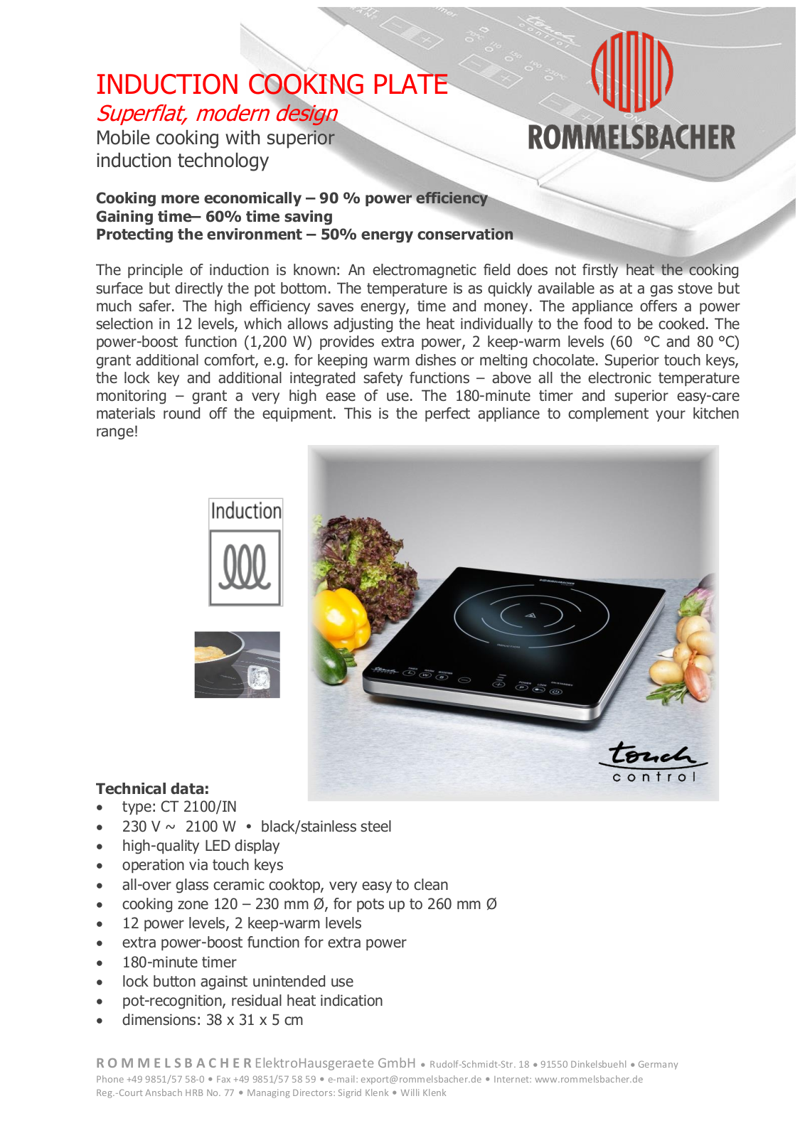 Rommelsbacher CT 2100/IN Datasheet