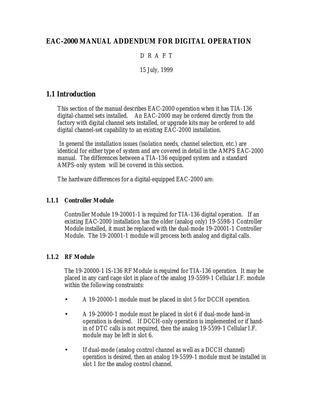 Andrew Wireless Innovations Group EAC-2000 users manual