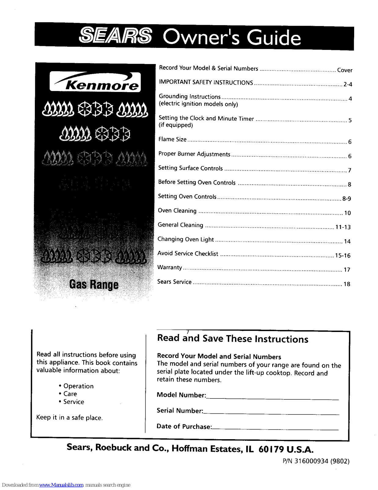 Kenmore Range Owner's Manual - ManualMachine.com