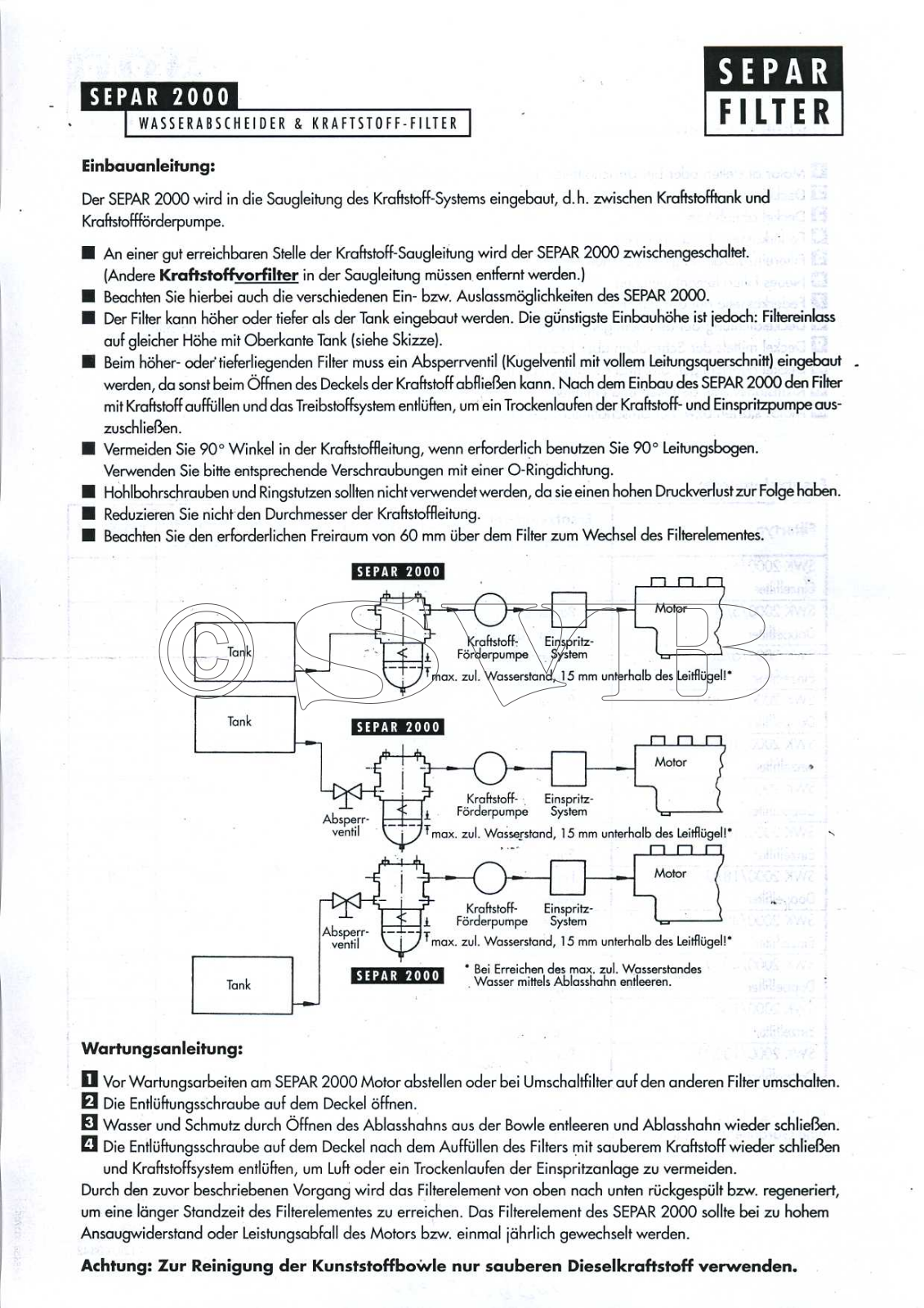 SEPAR 2000 Short manual - ManualMachine.com