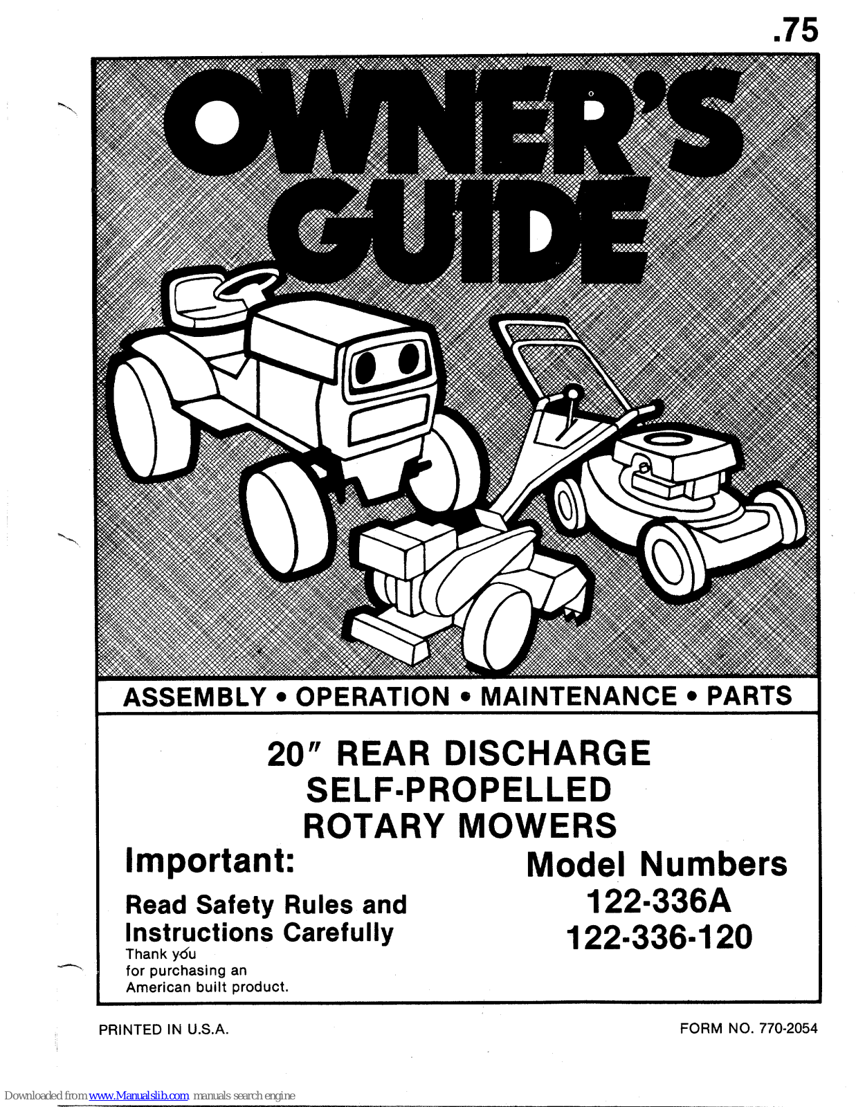 MTD 122-336-120, 122-336A Owner's Manual