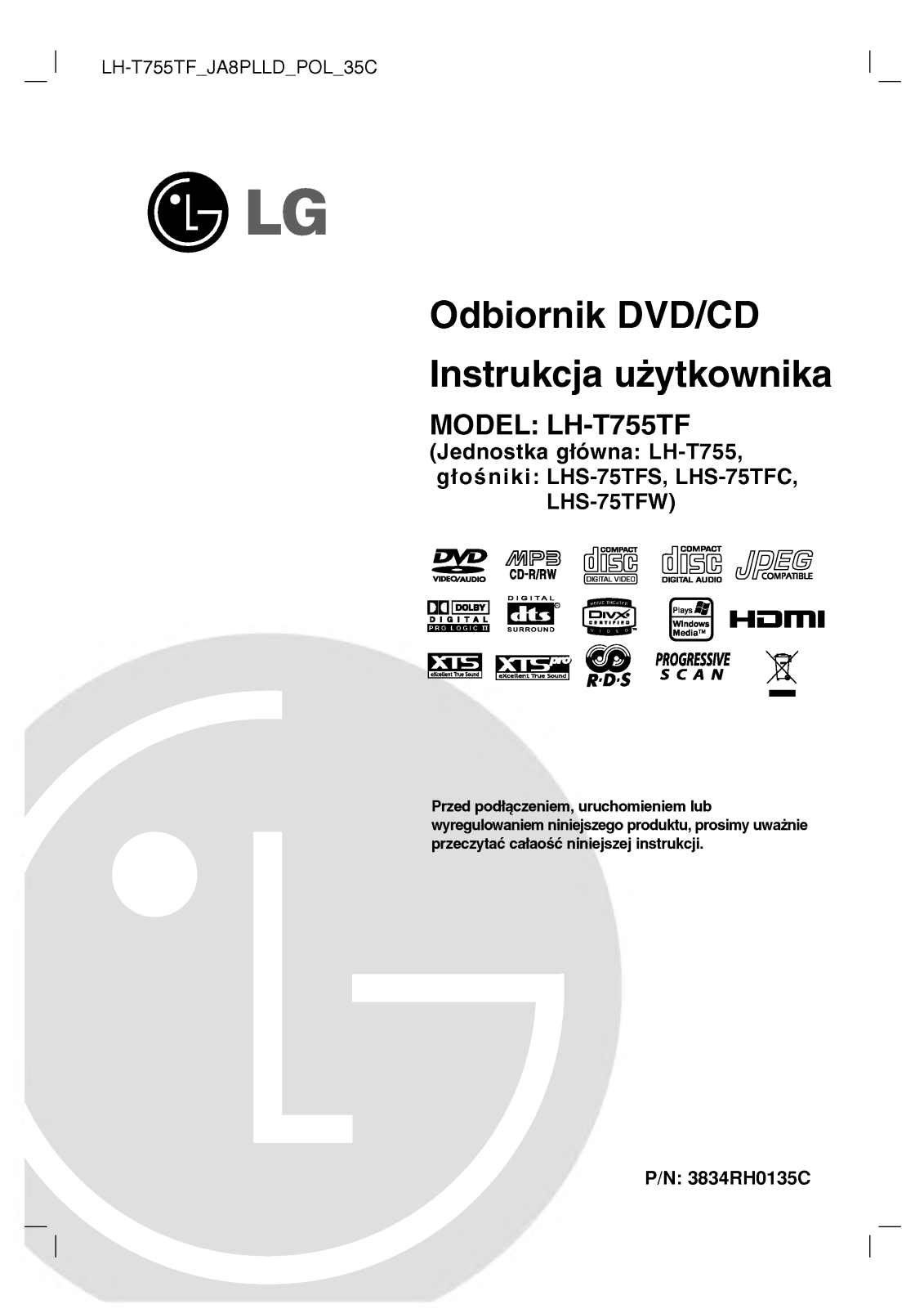 Lg LH-T755TF User Manual