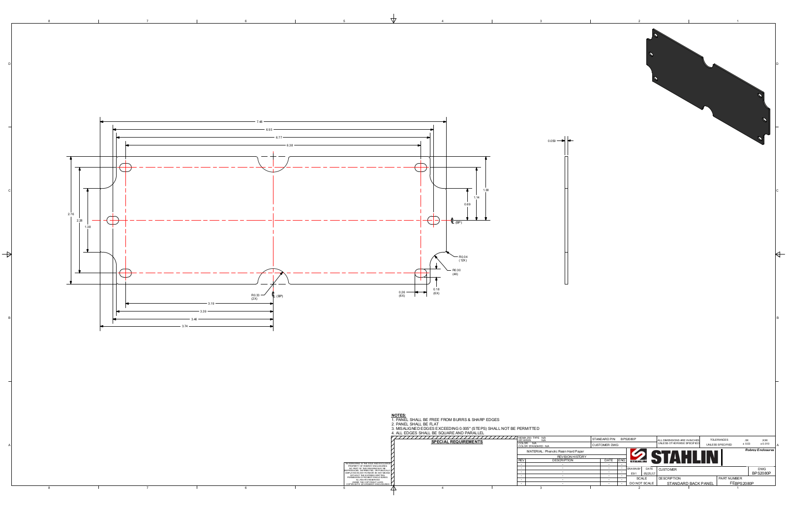 Stahlin BPS2080P Reference Drawing