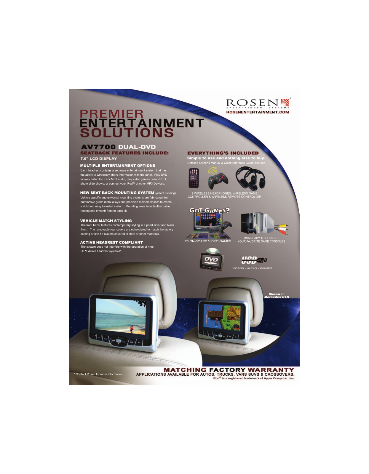 Rosen Entertainment Systems AV770 User Manual