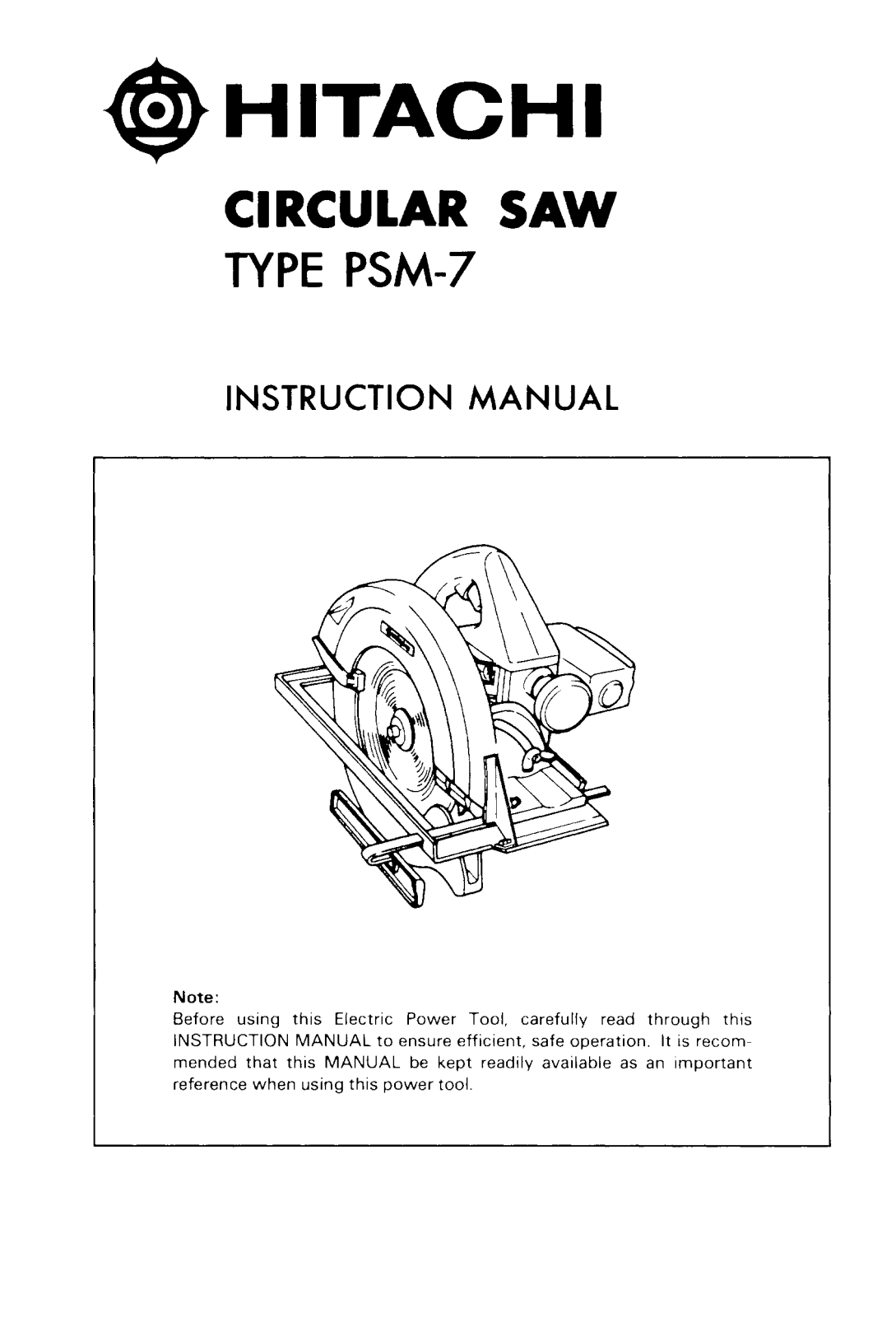 Hitachi PSM7 User Manual