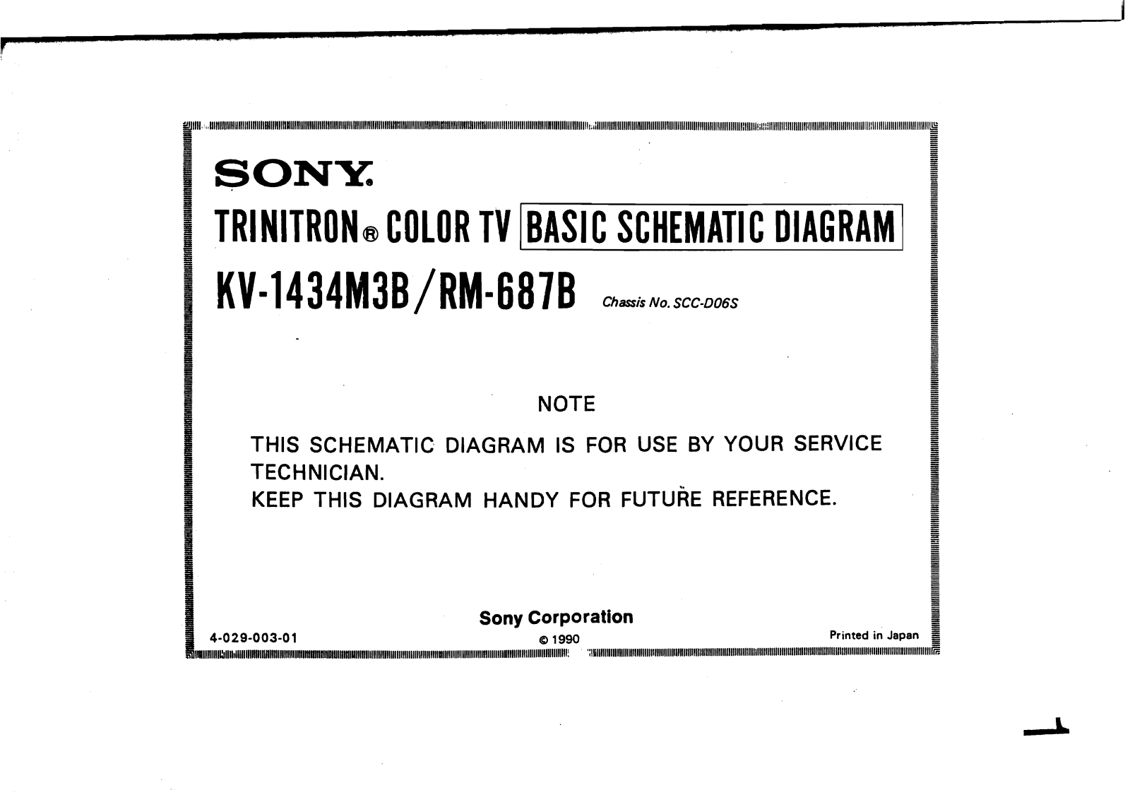 Sony KV-1434 Schematic