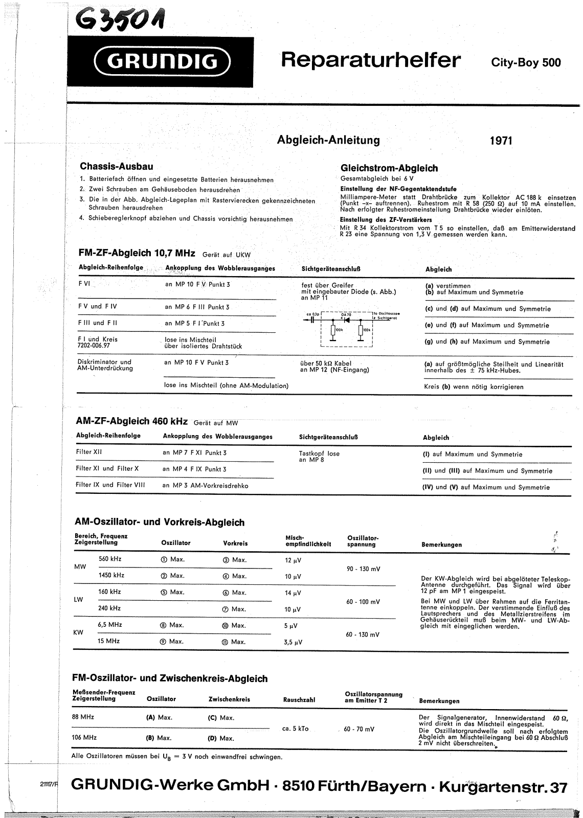 Grundig City-Boy-500 Service Manual