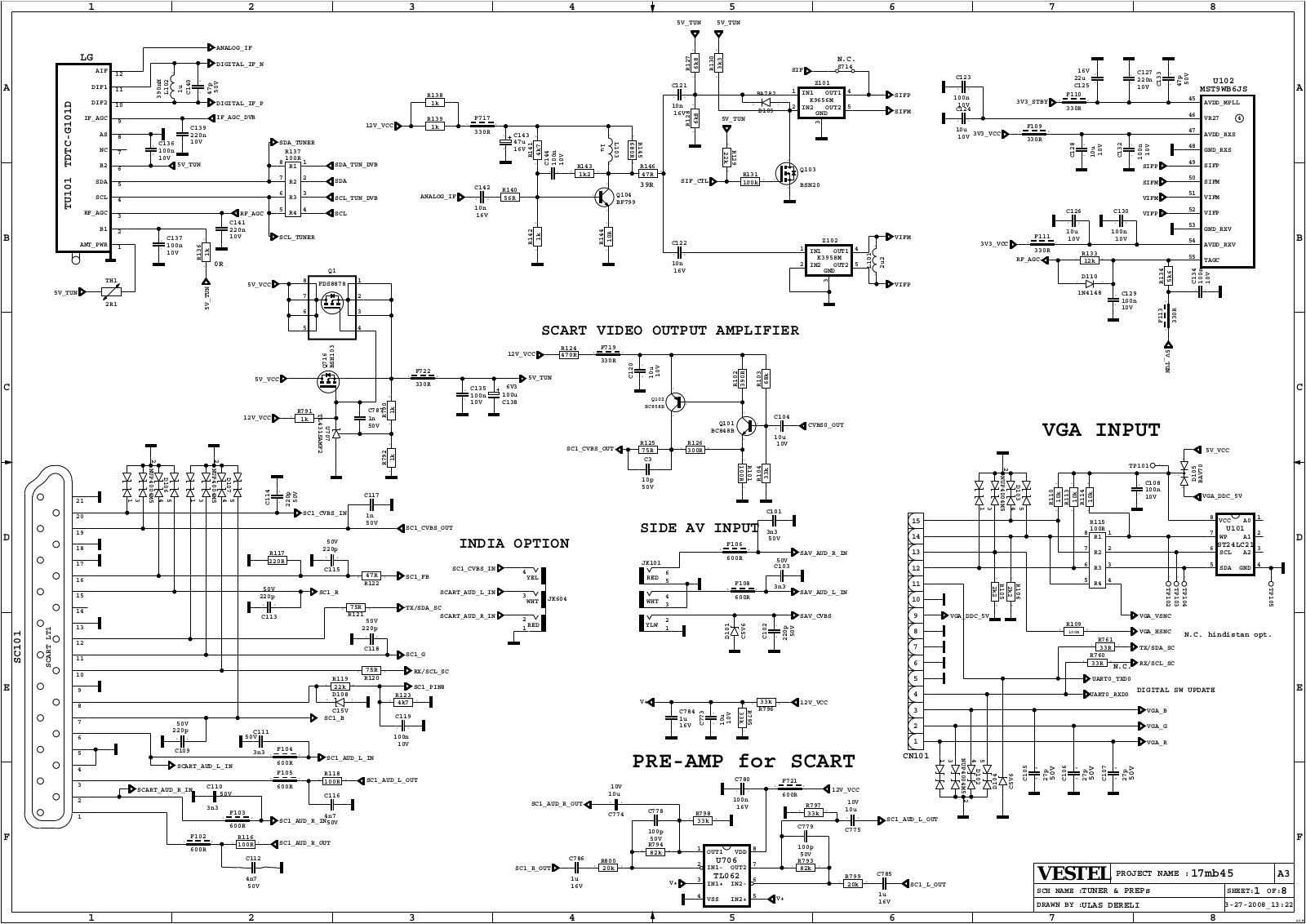 Vestel 17MB45 Schematic