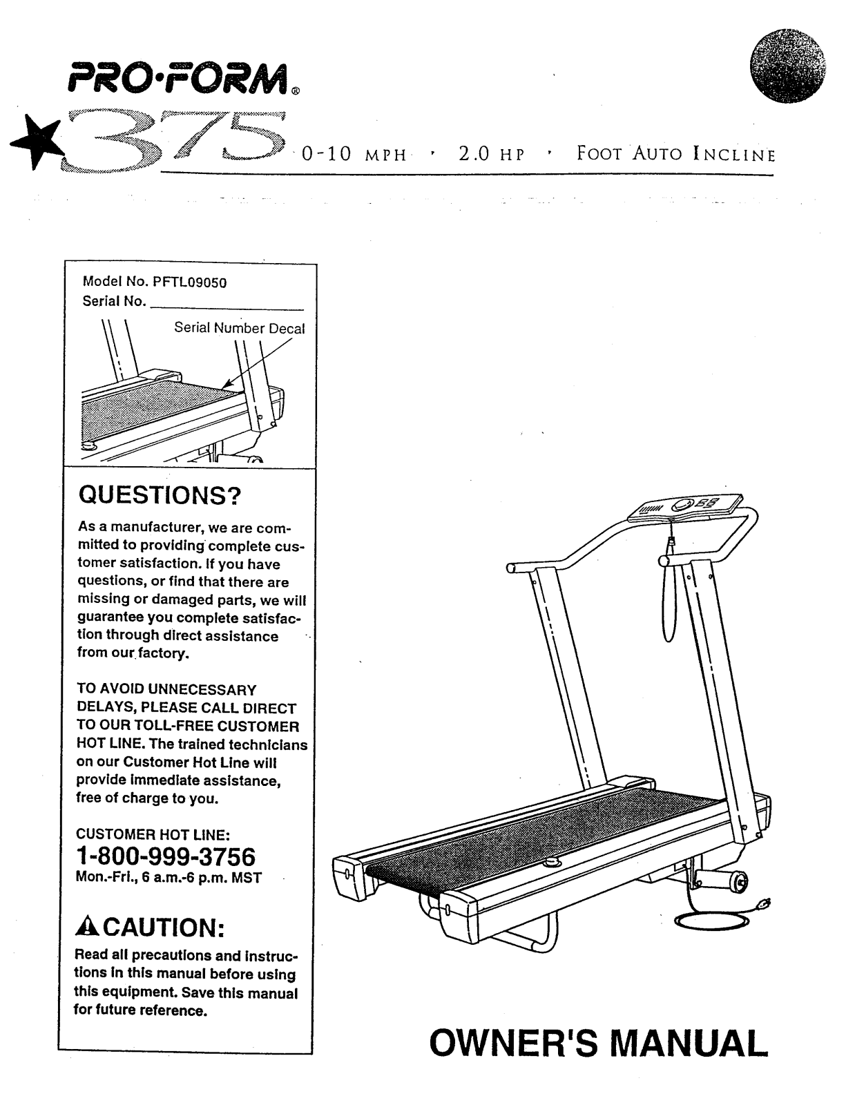 ProForm PFTL09050 User Manual