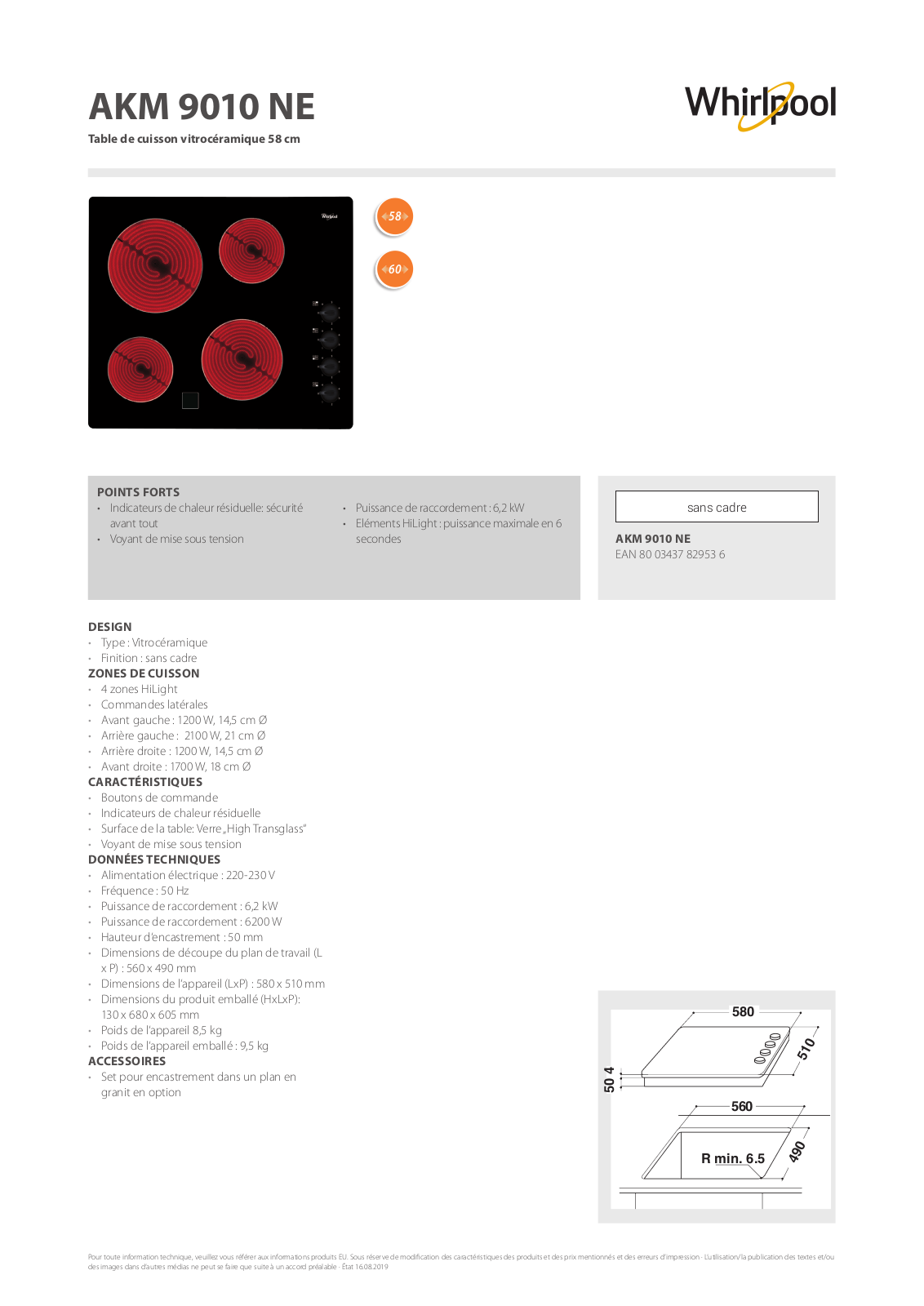 Whirlpool AKM 9010 NE Product information