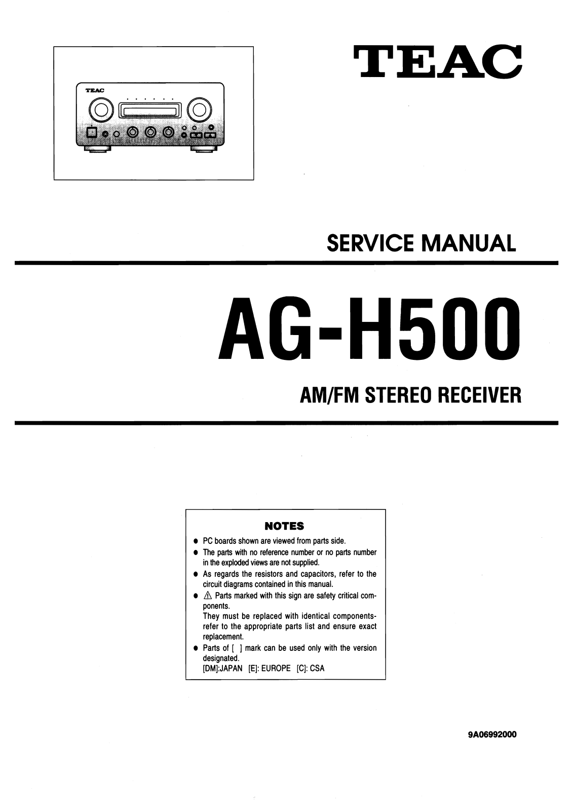 TEAC AGH-500 Service manual