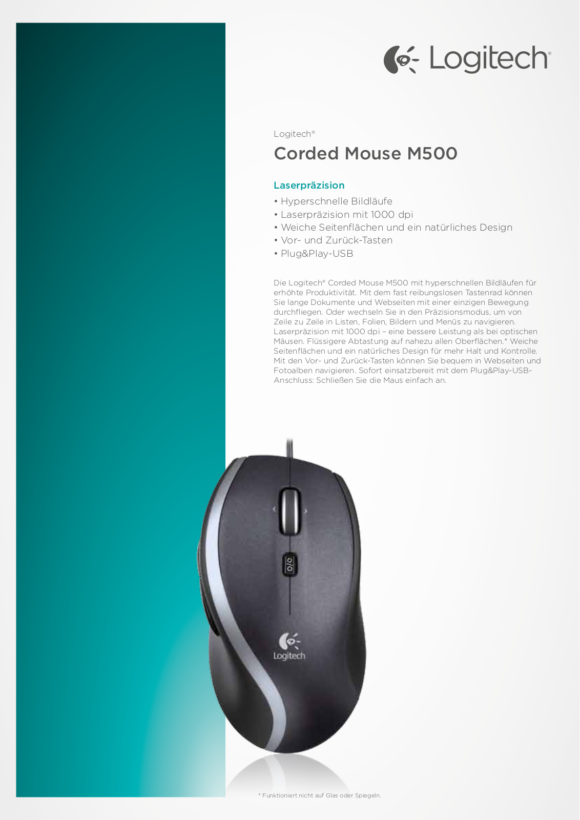 Logitech M500 Technical data