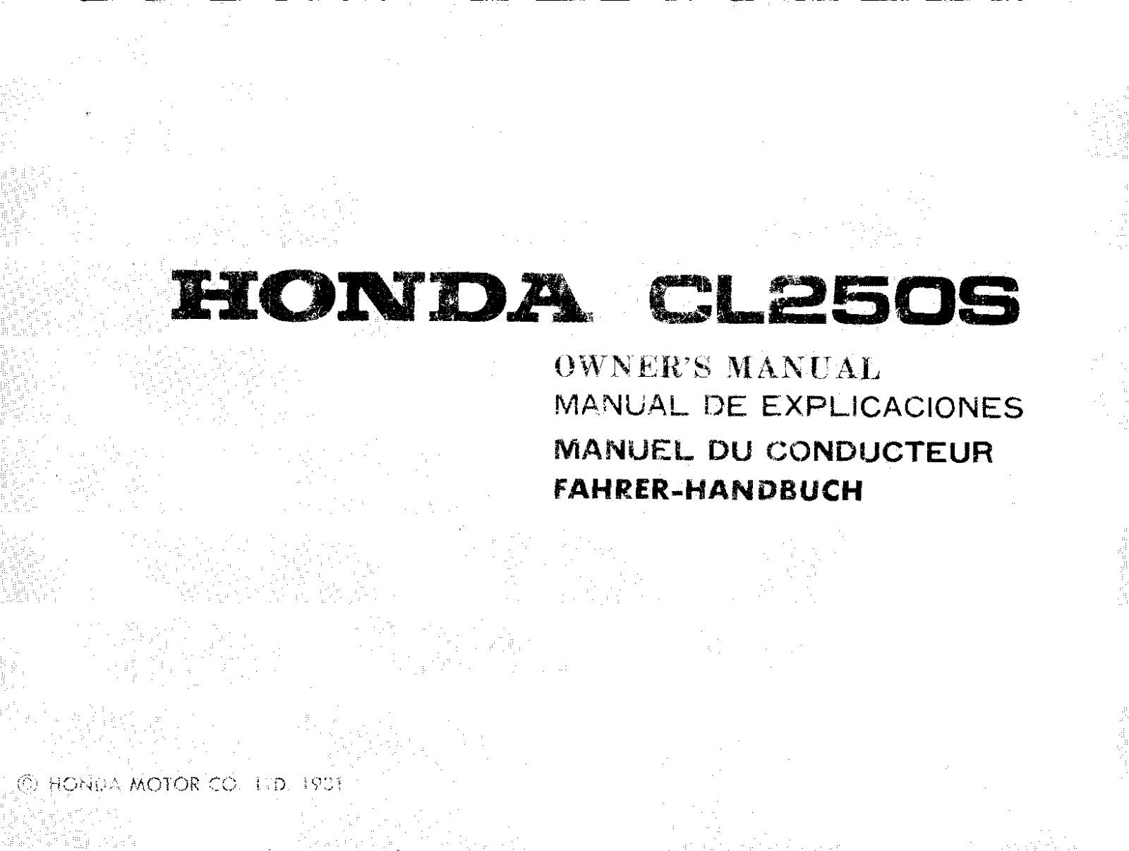 Honda CL250S 1981 Owner's Manual