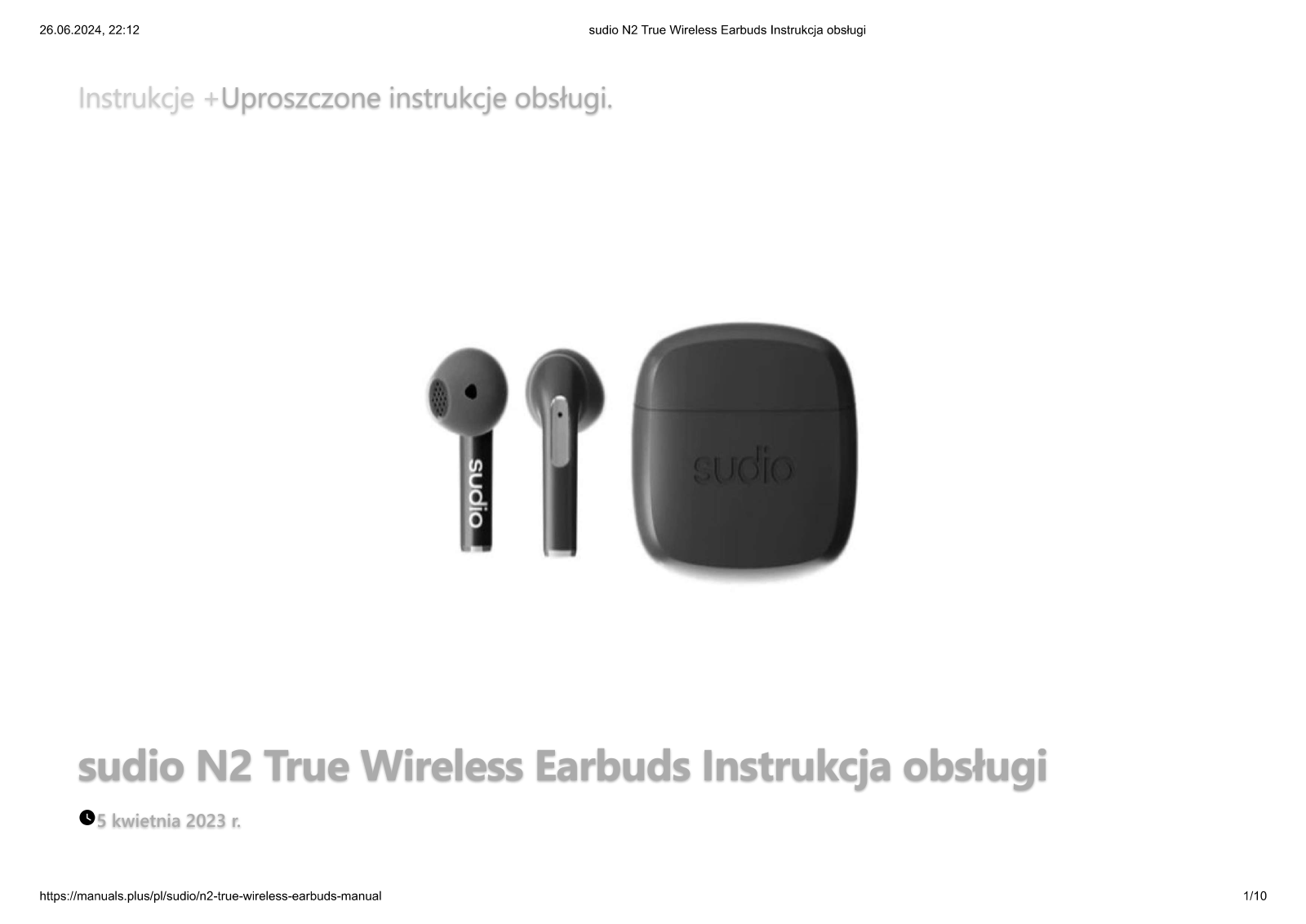 Sudio N2 User guide - ManualMachine.com