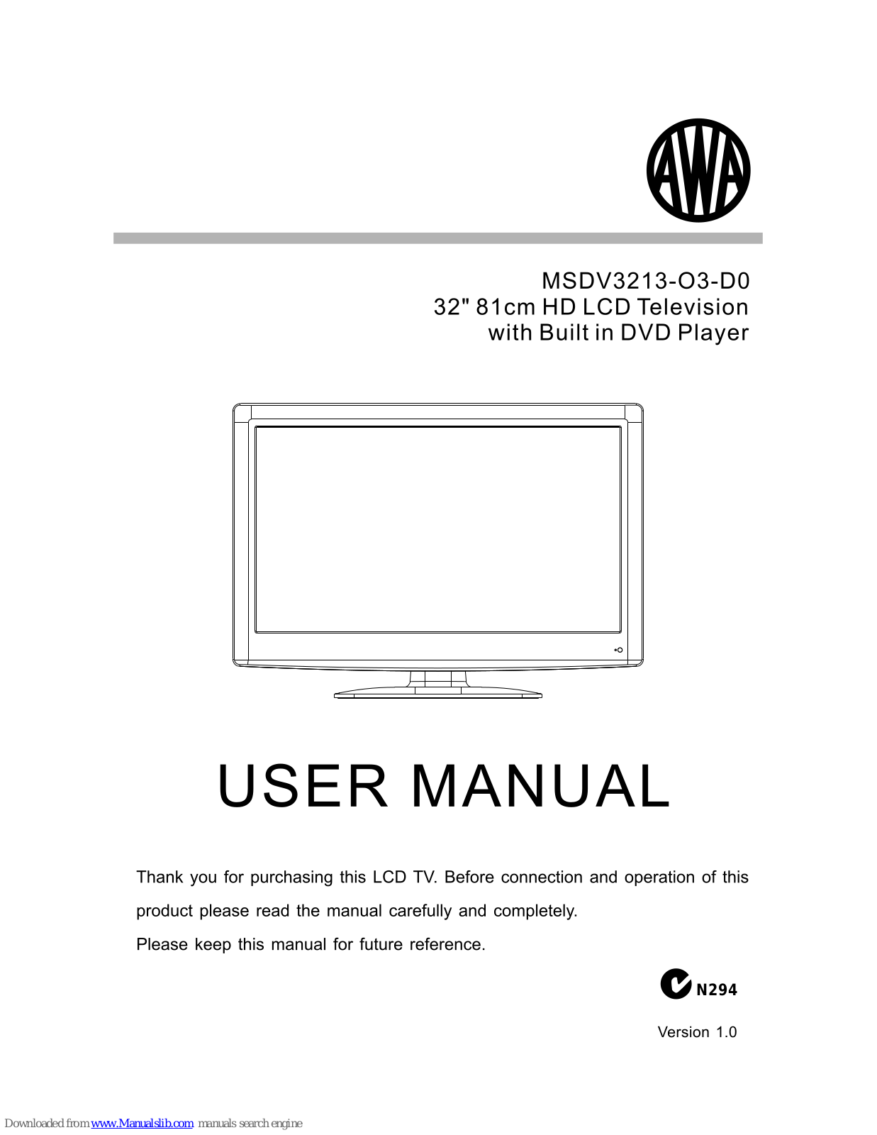 AWA MSDV3213-03-D0 User Manual