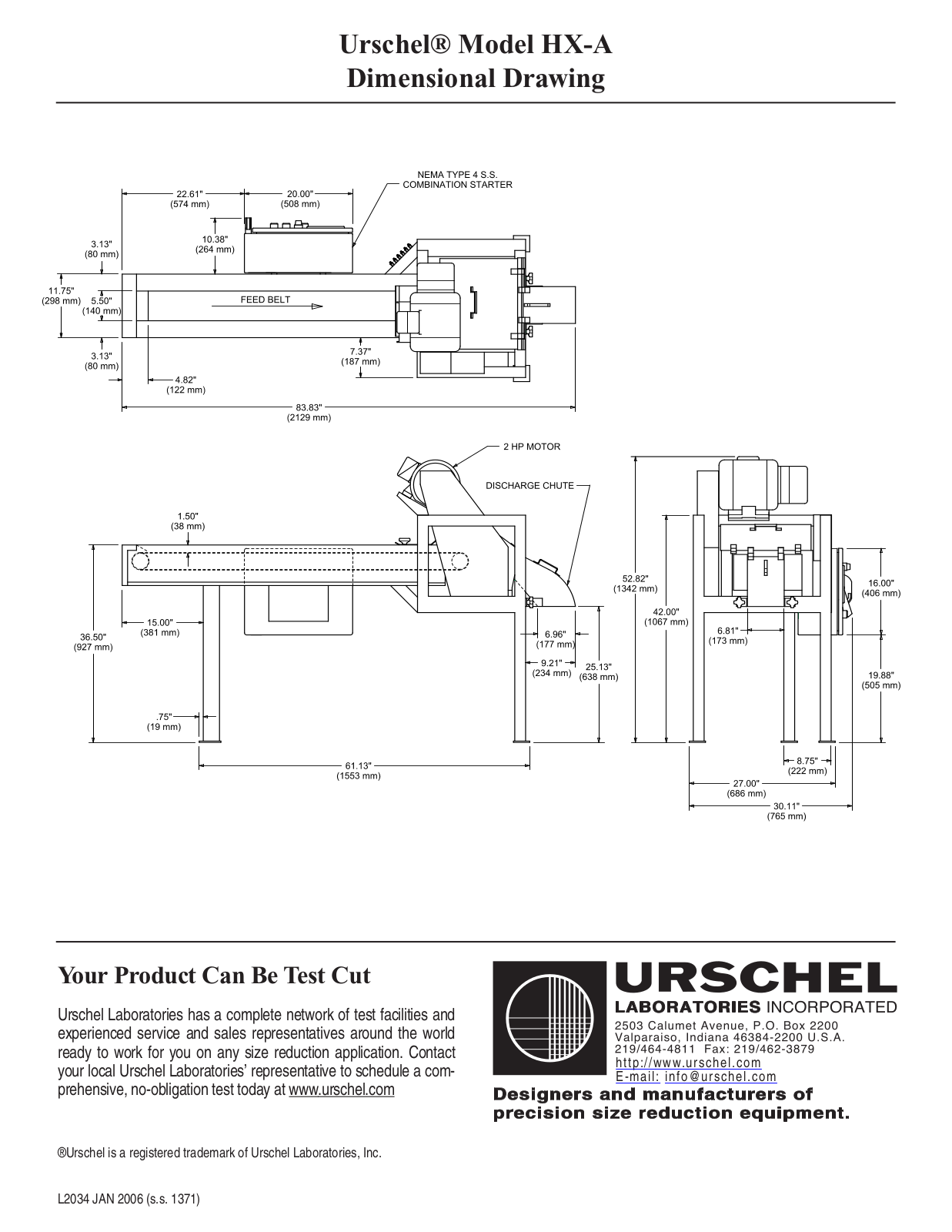 Urschel HX-A Parts Diagram