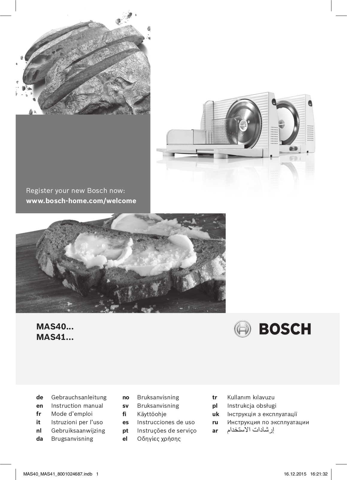 Bosch MAS4000W User Manual