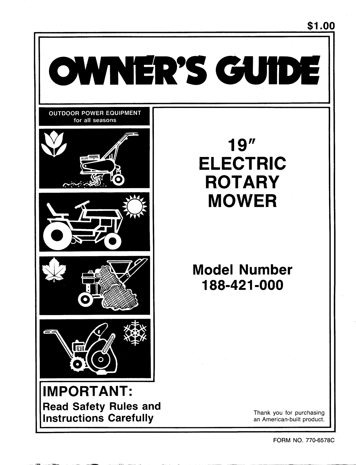 Bolens 188-421-000 User Manual