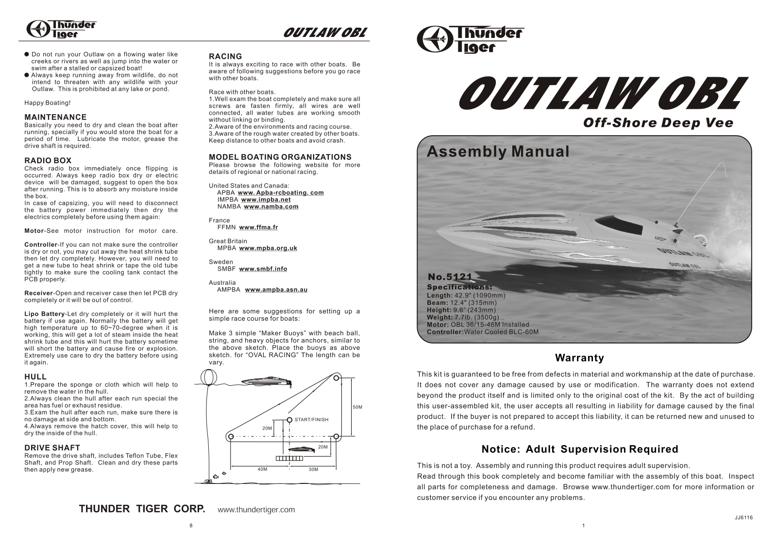 Thunder Tiger OUTLAW OBL User Manual