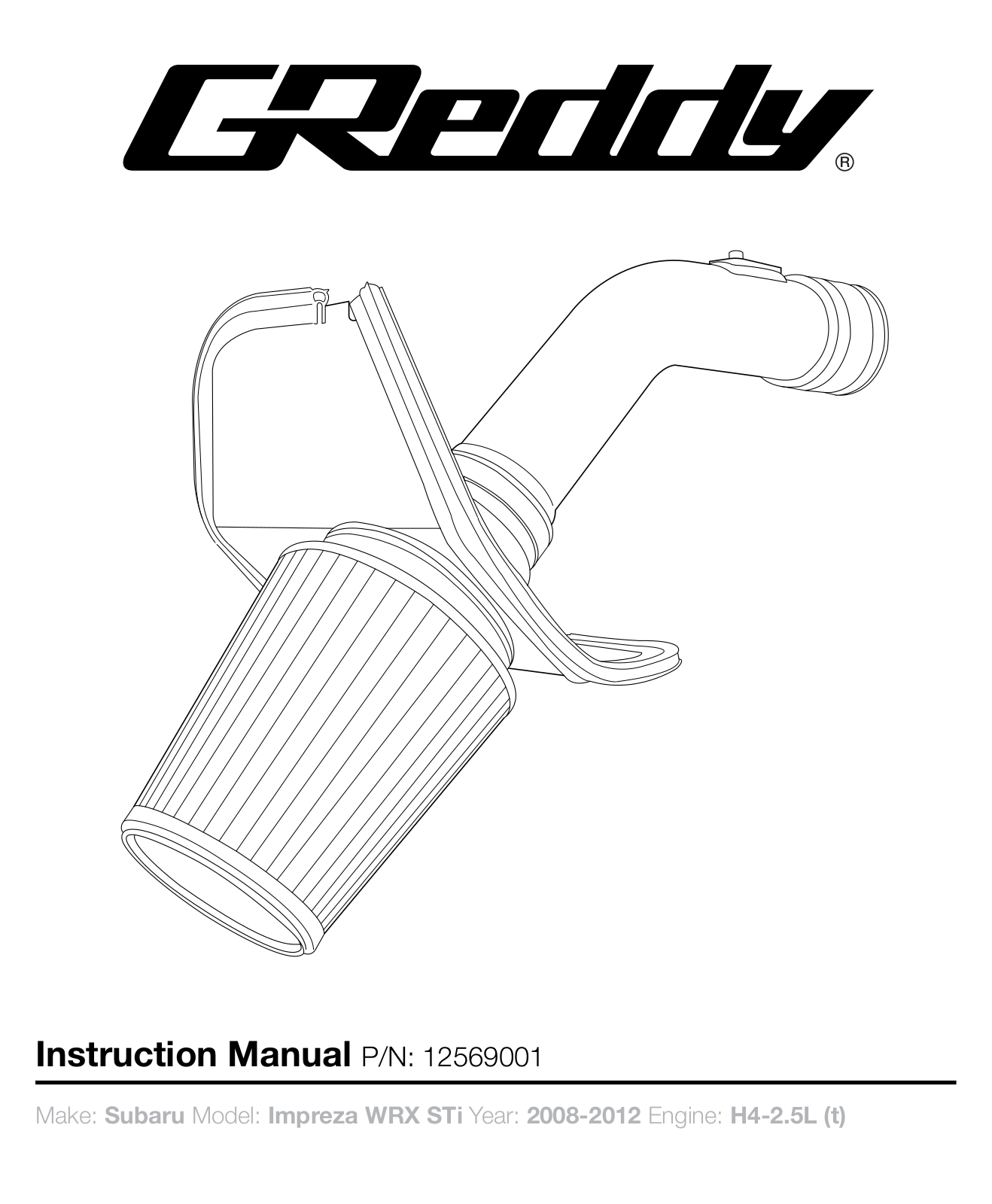 GReddy AIR INTAKE SYSTEMS  Subaru WRX STI 2008-12 User Manual