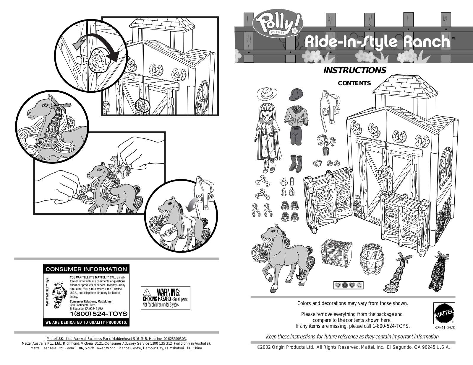 Fisher-Price B2641 Instruction Sheet