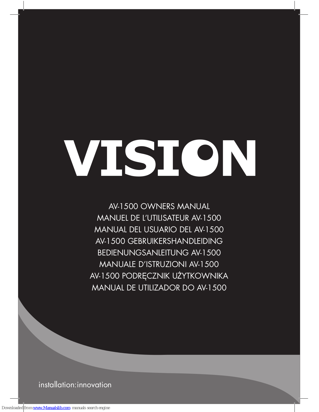 Vision AV-1500 Owner's Manual