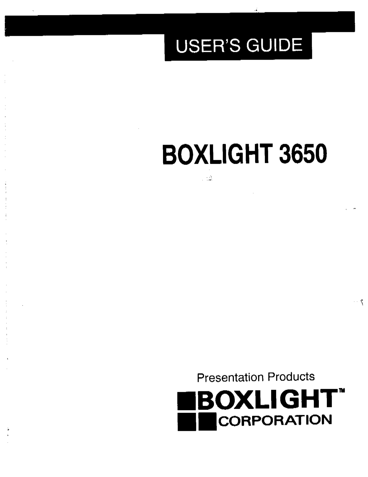 Boxlight 3650 User Manual