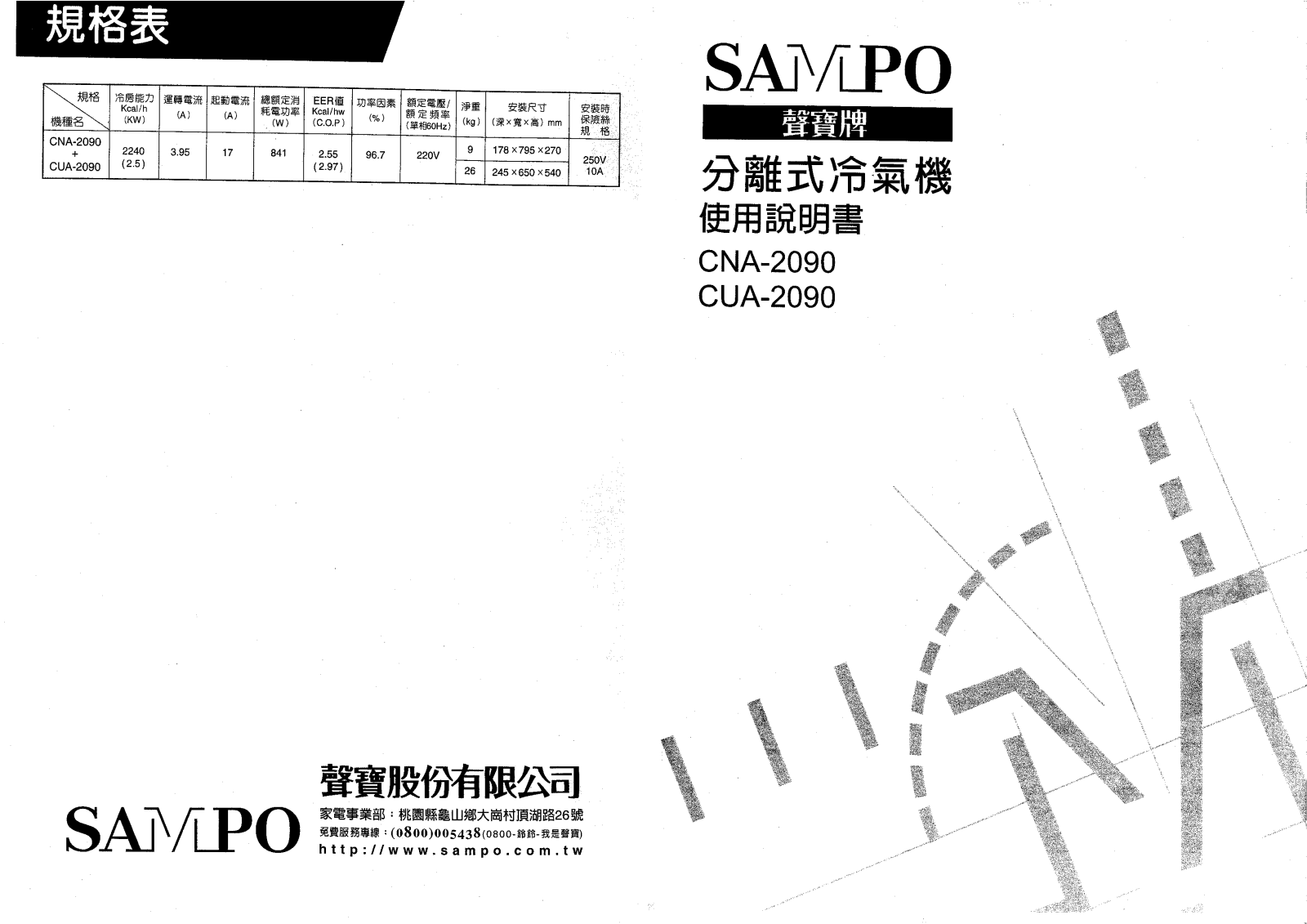 SAMPO CNA-2090, CUA-2090 User Manual