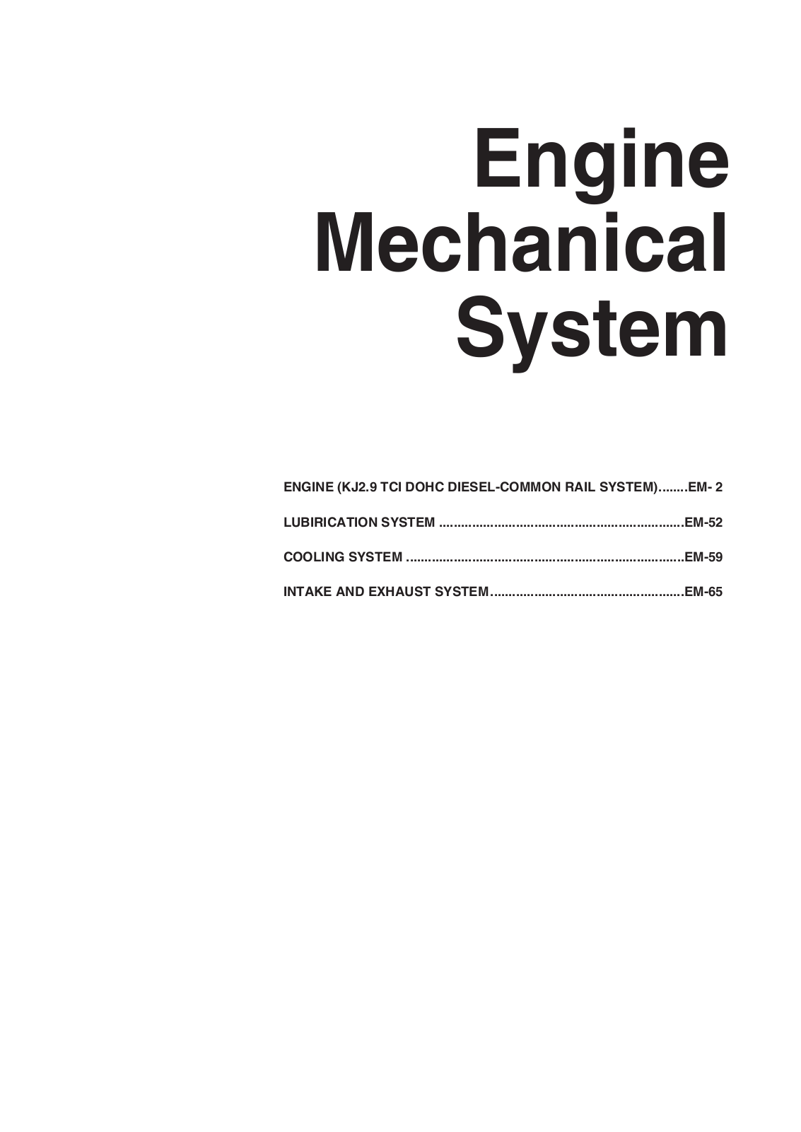 Hyundai Terracan User Manual