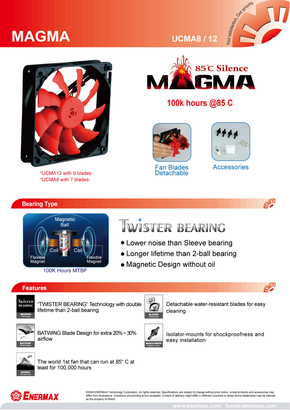 Enermax UCMA8, UCMA12 DATASHEET