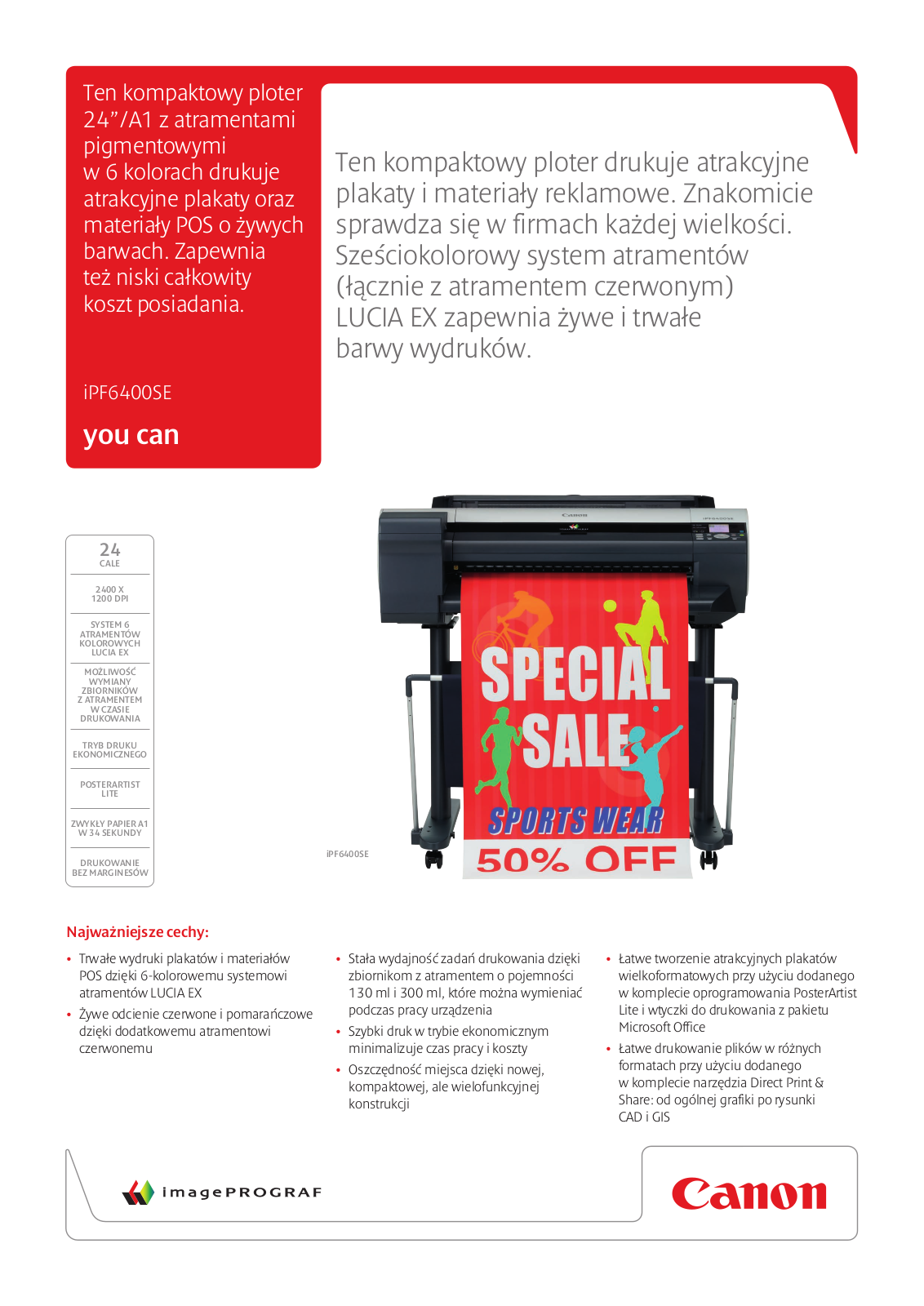 Canon IMAGEPROGRAF IPF6400SE BROCHURE