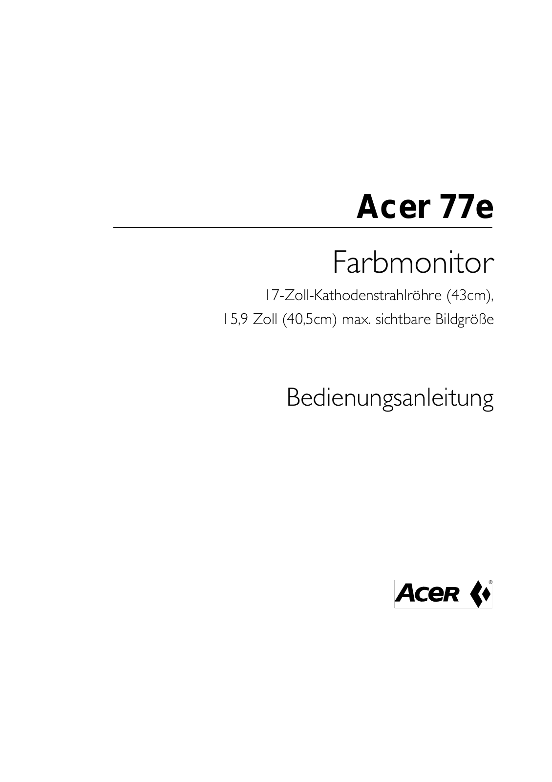 Acer 77E User Guide