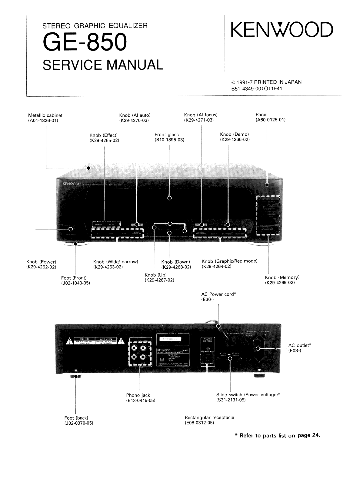 Kenwood GE-850 Service manual