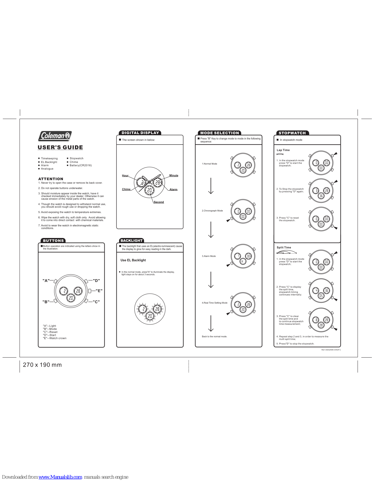 Coleman 40-116, 40-326, 40-338, 40-356, 40-396 User Manual