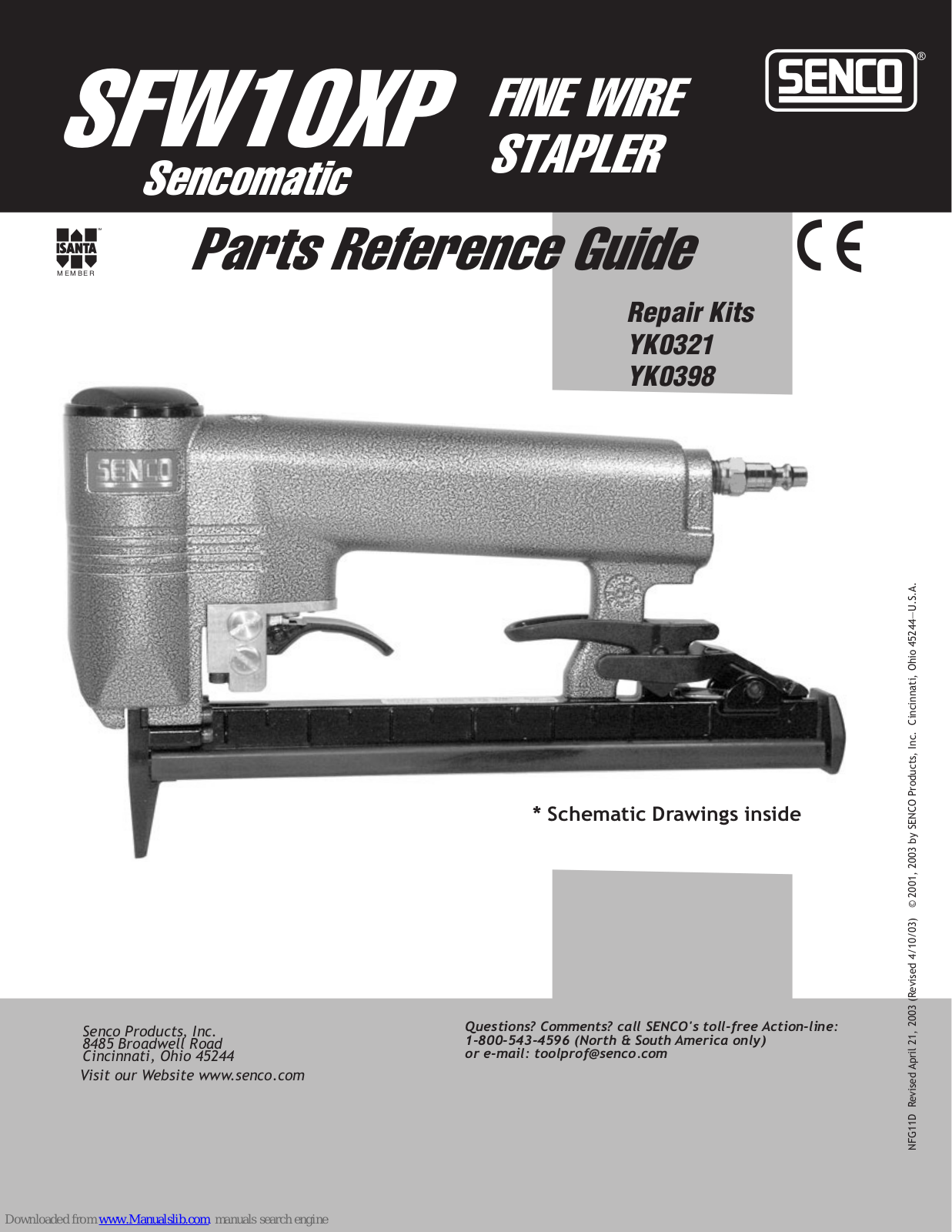 Senco Sencomatic SFW10XP Parts Reference Manual