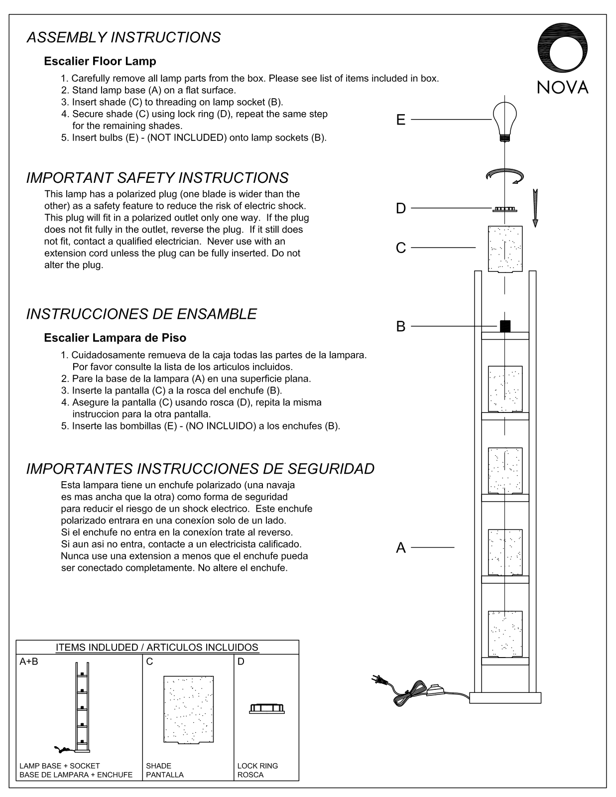 Nova 11815 Instruction Manual