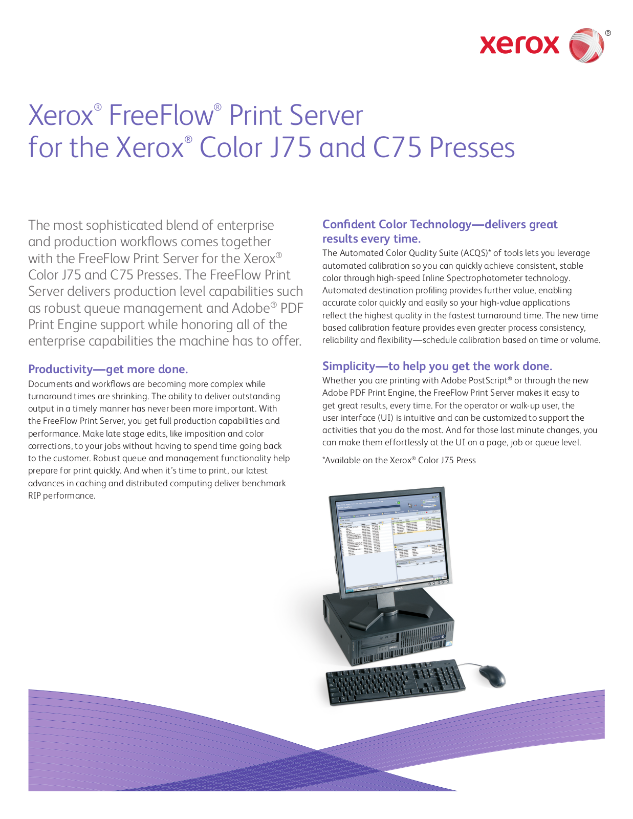 Xerox Color J75 Press Specifications