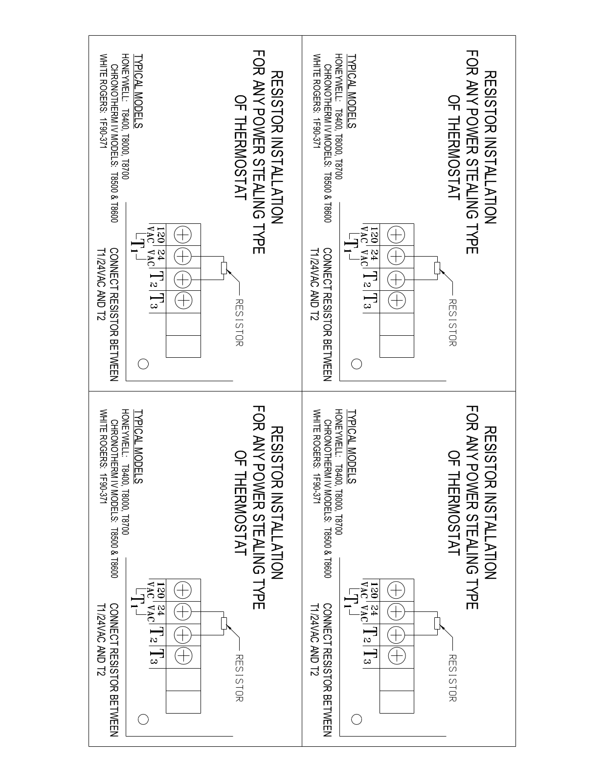 Field controls T8400, T8000, T8700, T8500, T8600 Schematic